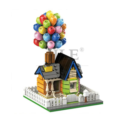 555PCS Flying Balloon House Building Blocks - MOC 7025 City Street View Model & Creative DIY Toy Gift