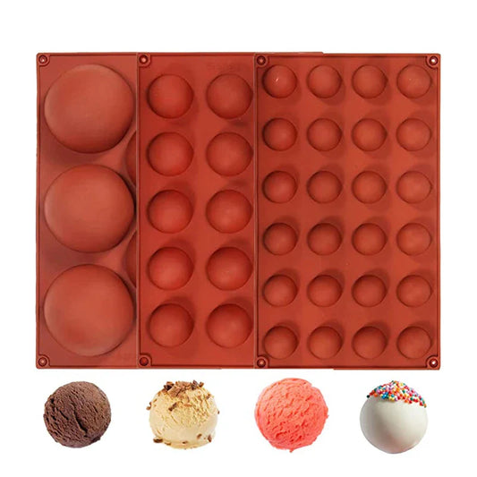 Semi-Sphere Silicone Mold — Half-Ball Chocolate, Candy, Mousse & Pastry Baking Tool for Fat Bombs