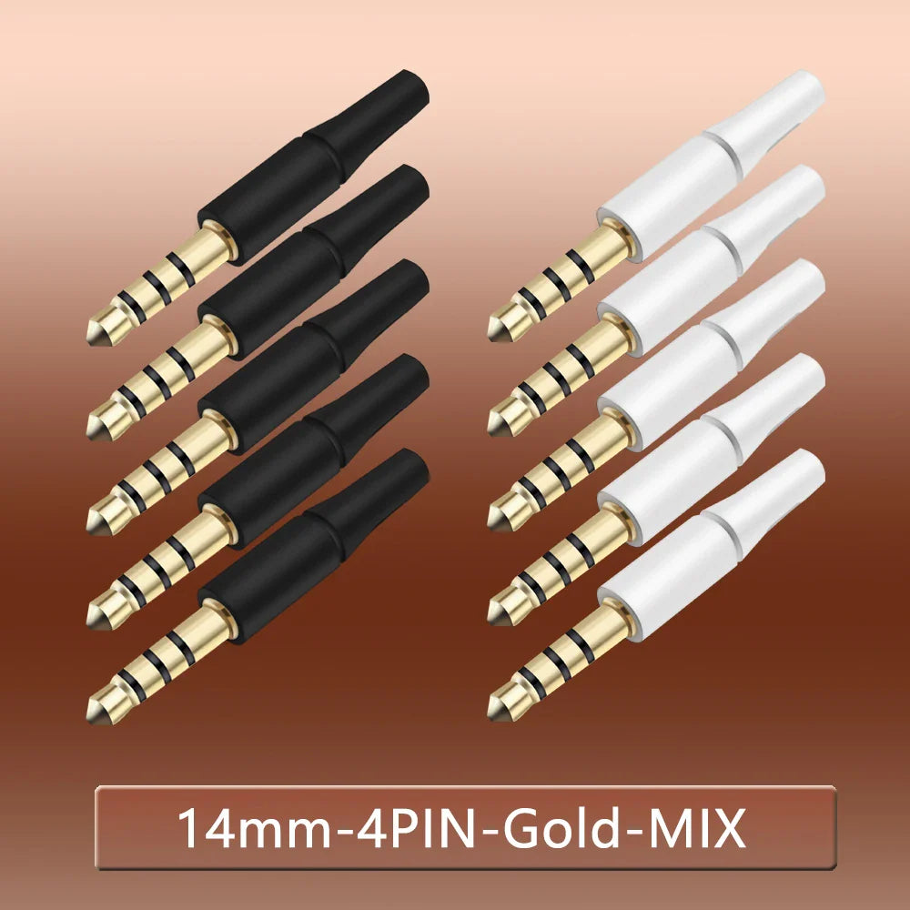 10pcs White & Black 3.5mm Stereo Headset Plug Adapter 3/4 Poles Audio Jack Connector for iPhone 2.5mm
