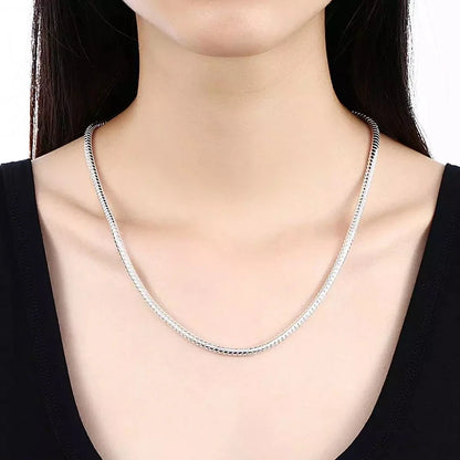 925 Sterling Silver Snake Chain Necklace — 1MM/2MM/3MM, 40–75cm for Men & Women, Fashion Jewelry Pendant, Free Shipping