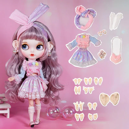ICY DBS Blyth Doll – 1/6 Joint Body BJD Anime Doll, 30cm White Skin Matte Face Special Combo Toy