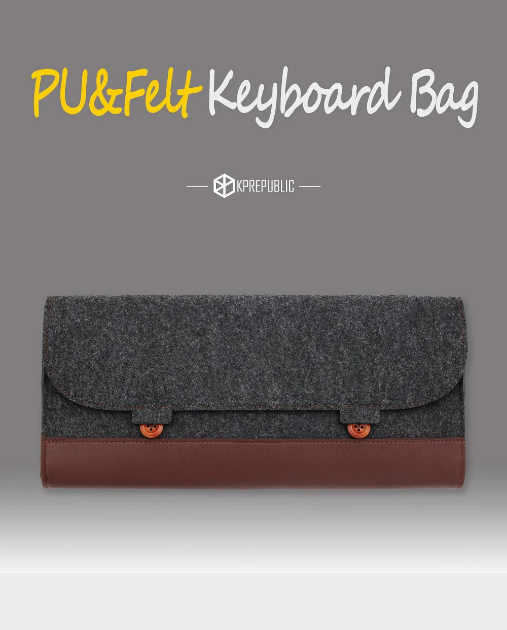 PU Felt Keyboard Carrying Case – Protective Bag for Planck 40%, 60%, 80%, 100%, GH60, XD64, TADA68, TKL 87/104, ANSI, BM60/65/68, Poker Keyboards