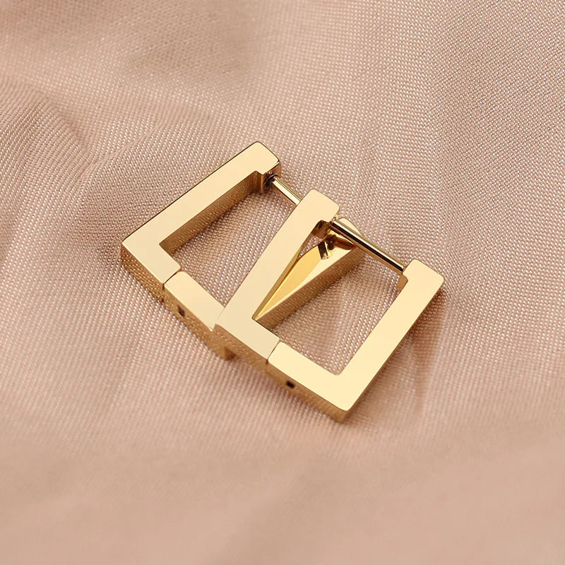 MEYRROYU Stainless Steel Mini Hoop Earrings – 3 Color Geometric Jewelry for Women & Men