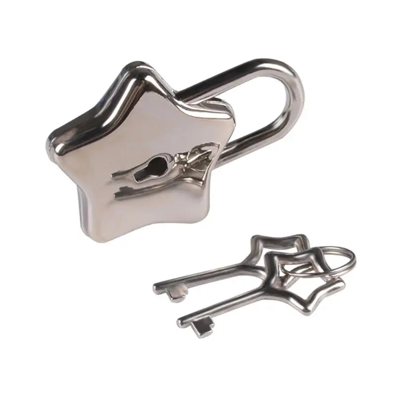 Metal Star Shape Padlock with Key | Security Lock for Diaries, Purses, Handbags, Suitcases & Boxes