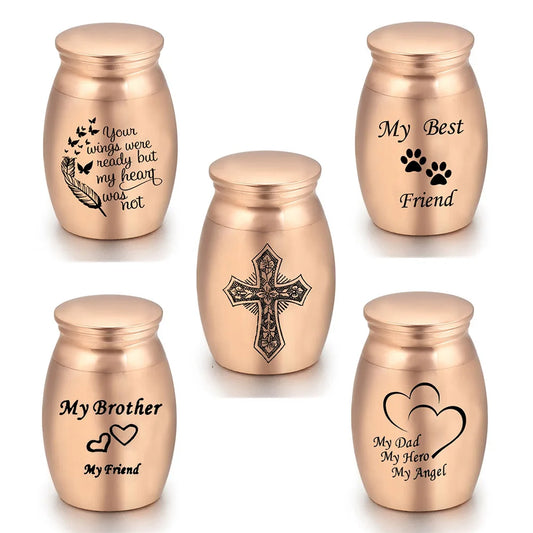 Human Ashes for Pets Memorial Urn – Rose Gold Small Cremation Keepsake Casket for Dogs, Cats & Birds