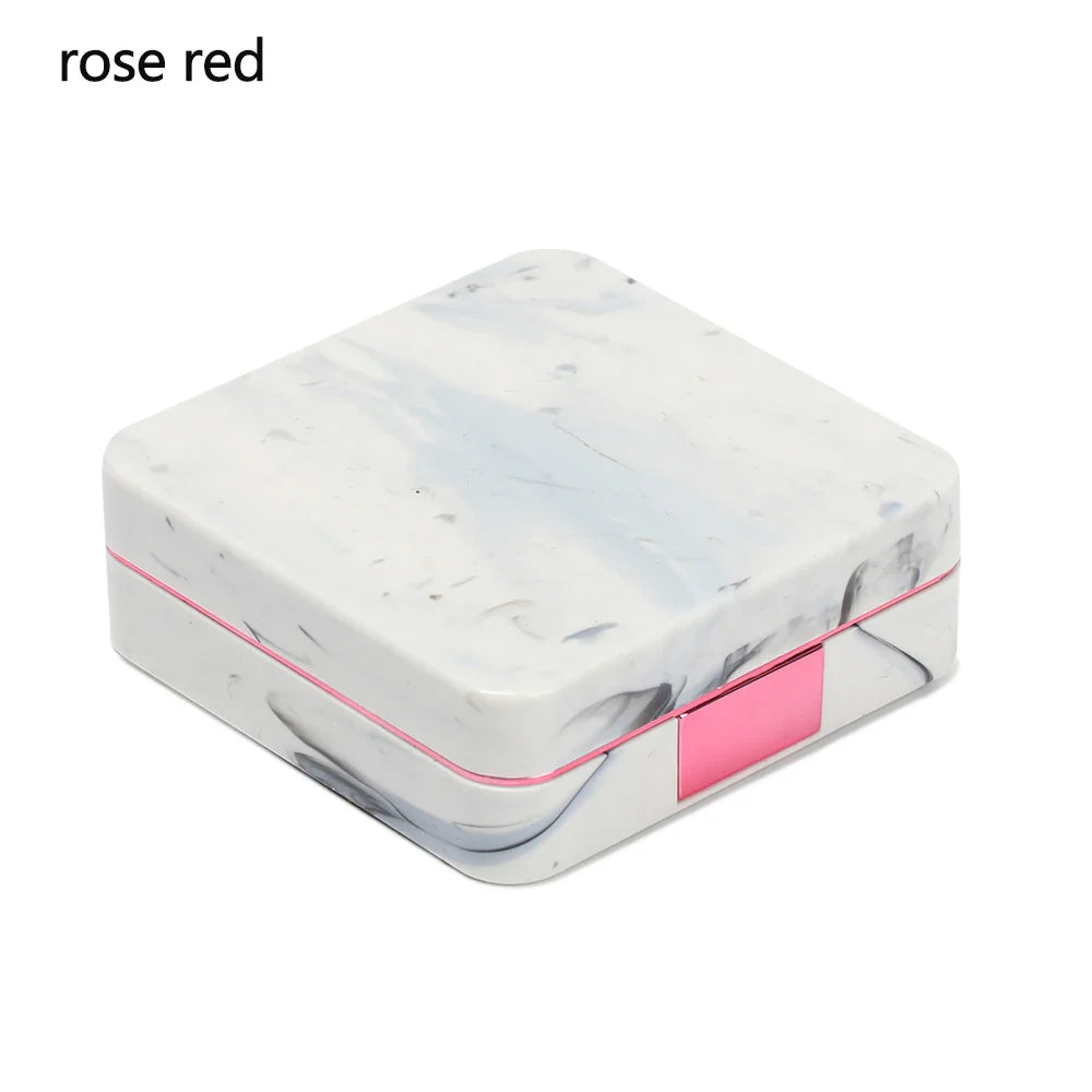 Square Contact Lens Case – Portable Travel Lens Storage & Soaking Box Holder, Solid Color Fashion Eyewear Accessory Container