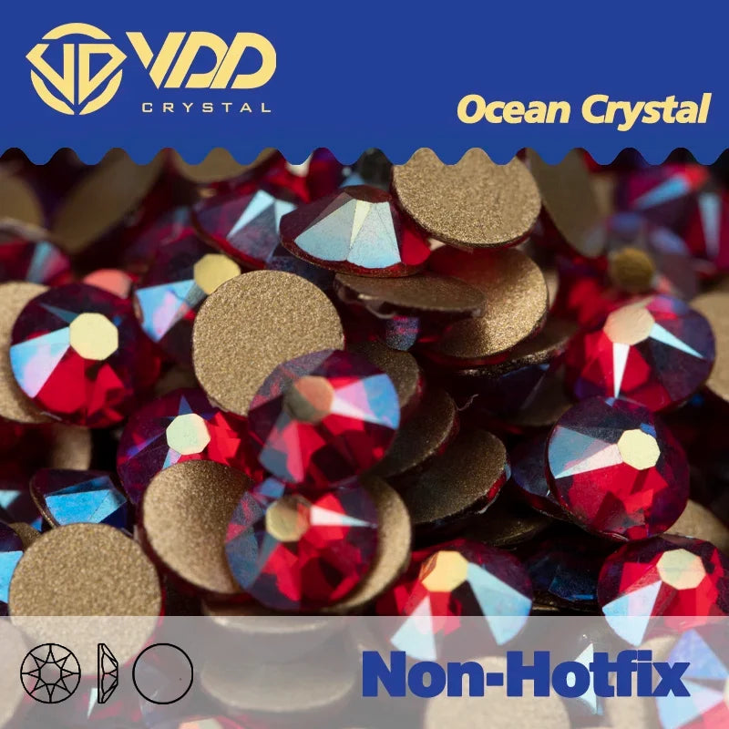 VDD Non Hot Fix Crystal Nail Art Rhinestones - 2088 Flower Flatback Gems for DIY Nail Decorations