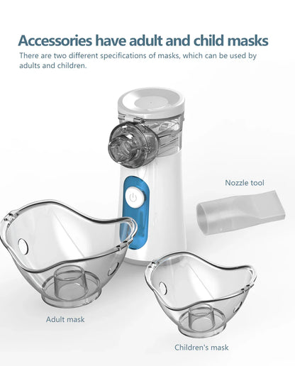 Handheld Portable Auto-Clean Inhale Nebulizer - Silent Mesh Atomizer Inhaler for Kids, Portable Nebulizador Inhalator