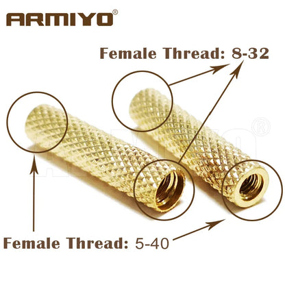 Armiyo Solid Brass Female Thread Gun Brush Rod Conversion Adapter – 8-32, M3, 5-40 Tactical Hunting Accessories
