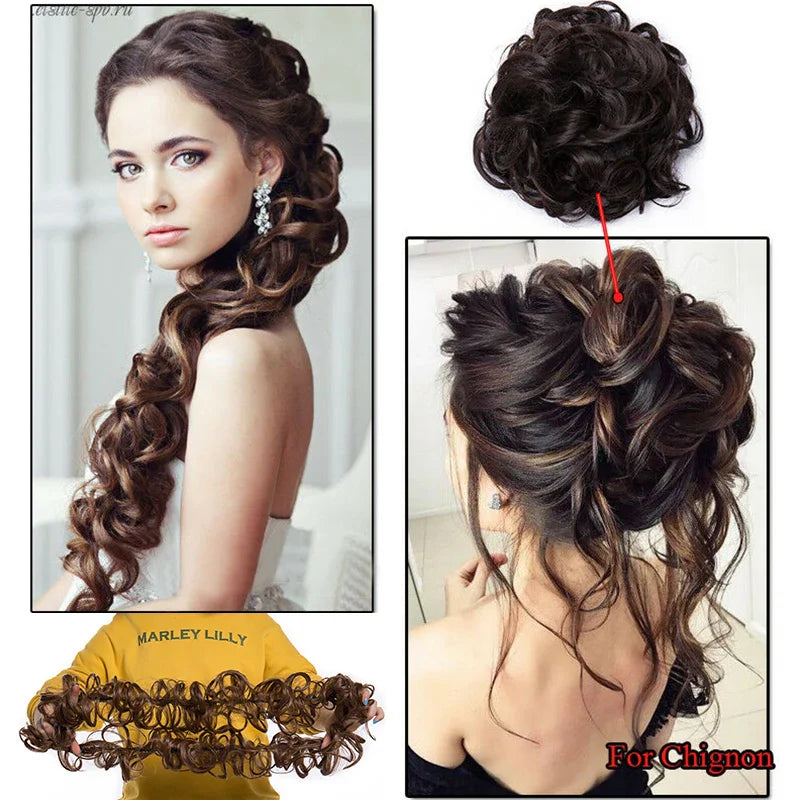 BENEHAIR Messy Hair Bun – Synthetic Chignon Hairpiece Scrunchy for Women Updo Styling