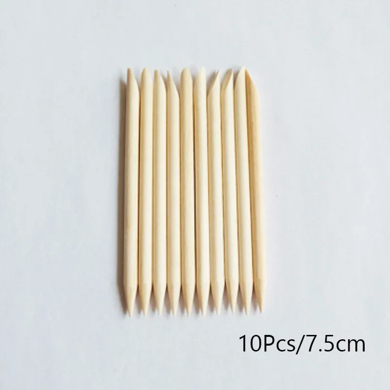 Lurayee Orange Wood Nail Cuticle Pusher – Manicure Tool for Nail Art, Gel Polish, and Nail Design