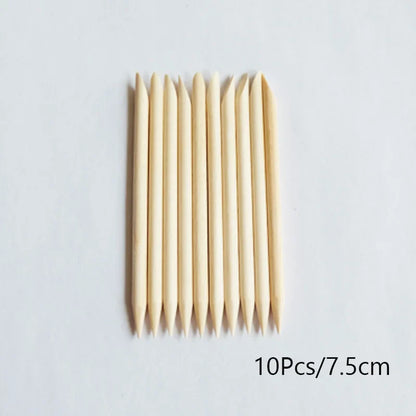 Lurayee Orange Wood Nail Cuticle Pusher – Manicure Tool for Nail Art, Gel Polish, and Nail Design