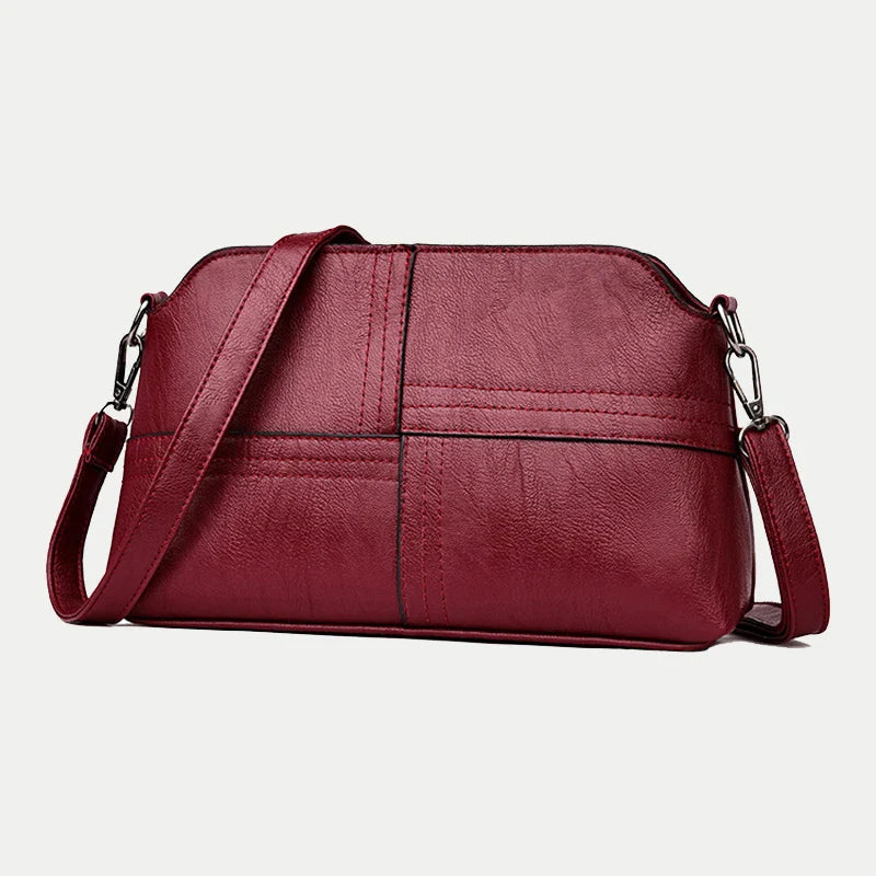 Women’s Casual Mama Messenger Bag – Small Black PU Leather Crossbody Shoulder Handbag