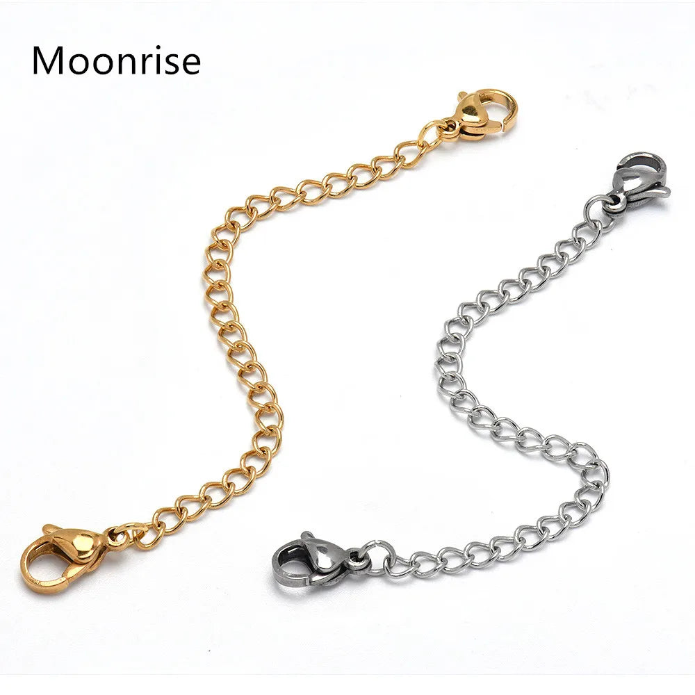 5PCS Stainless Steel Necklace & Bracelet Extender Chains – Lobster Clasp Extension Chains for Jewelry Making & Anklets