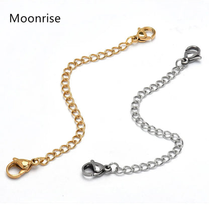 5PCS Stainless Steel Necklace & Bracelet Extender Chains – Lobster Clasp Extension Chains for Jewelry Making & Anklets