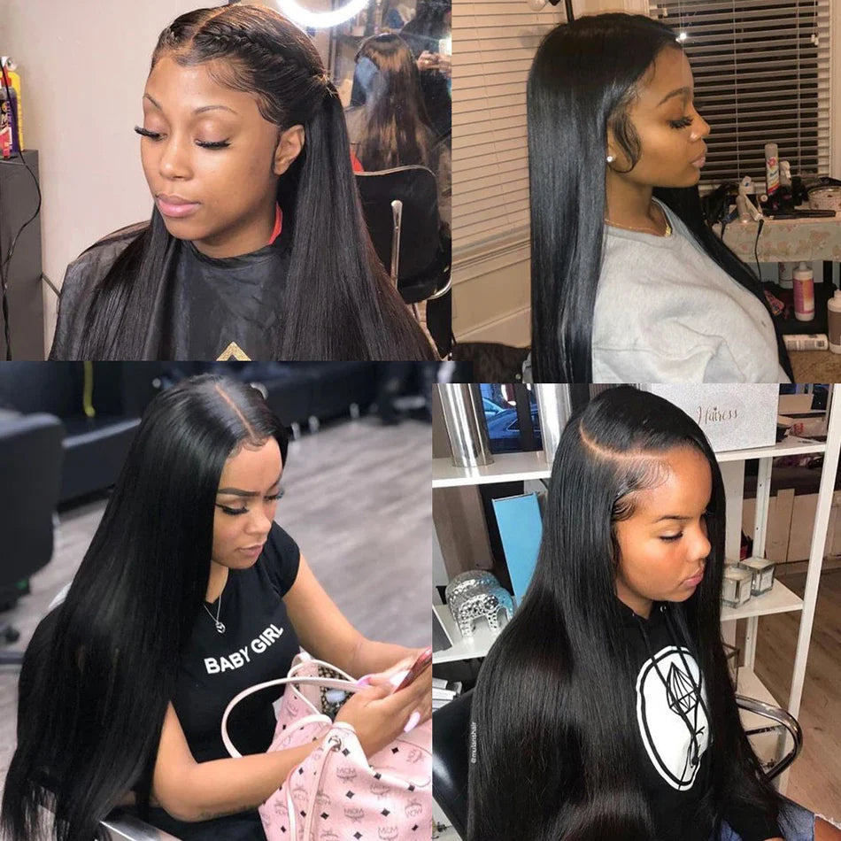 HD Lace Front Human Hair Wig – Straight 13x4 13x6 Transparent Lace Frontal, Pre-Plucked Glueless Wig for Women