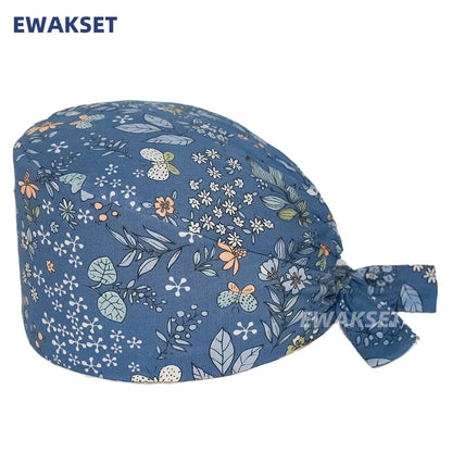 Unisex Soft Scrub Cap – Cartoon Print Surgical Hat for Men and Women, Operating Room Nursing Accessories