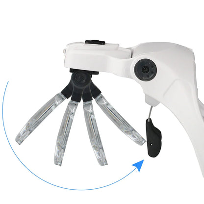 Adjustable Illuminated Magnifying Glass – 1.0X–3.5X Loupe with 2 Lights for Reading & Detail Work