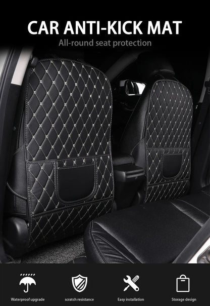 PU Leather Car Seat Back Protector – Anti-Kick Pad for Kids, Child Kick & Dirt Protection, Auto Accessories