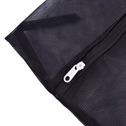 Black Nylon Mesh Laundry Bag – Zippered Washing Bag for Clothes, Bras & Delicates, Washing Machine Safe