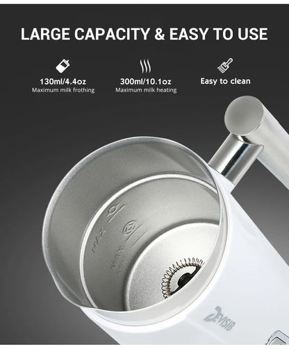 DEVISIB 3-in-1 Electric Milk Frother — 300ml Automatic Hot & Cold Foam Maker for Coffee, Latte, Cappuccino, Macchiato & Hot Chocolate