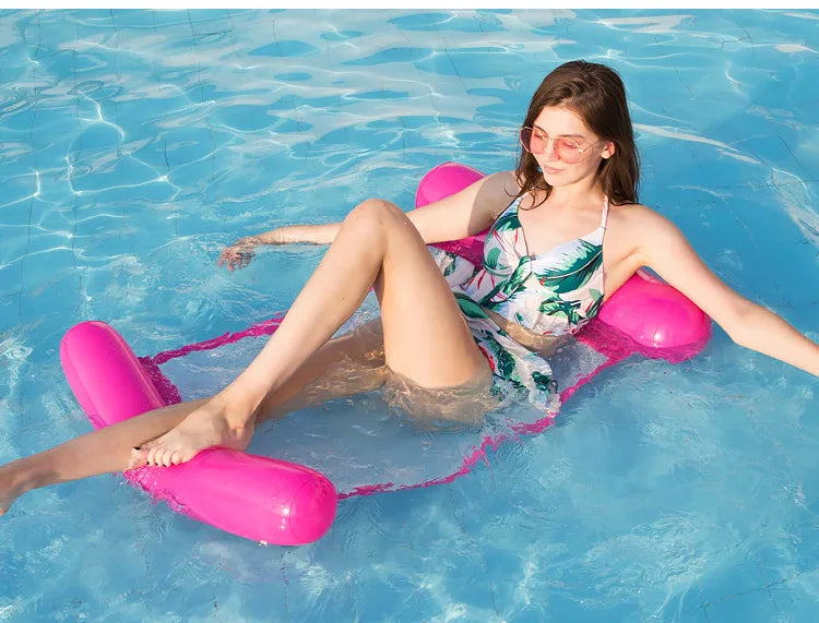 New Inflatable Water Hammock Recliner - Floating Swimming Mattress and Pool Party Lounge Bed