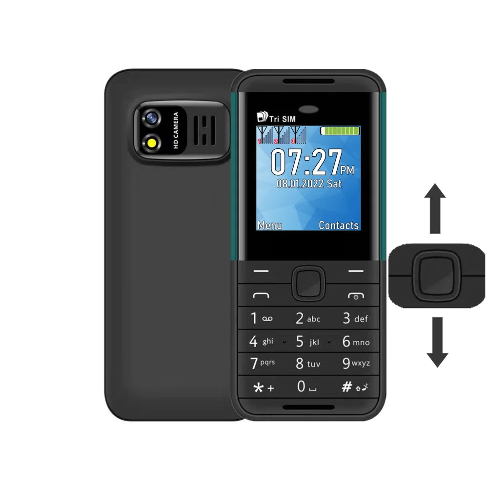 SERVO BM5310 Mini Mobile Phone — 3 SIM, 3-Standby, Auto Call Recorder, Bluetooth, Speed Dial, Magic Voice, 1.3" Display