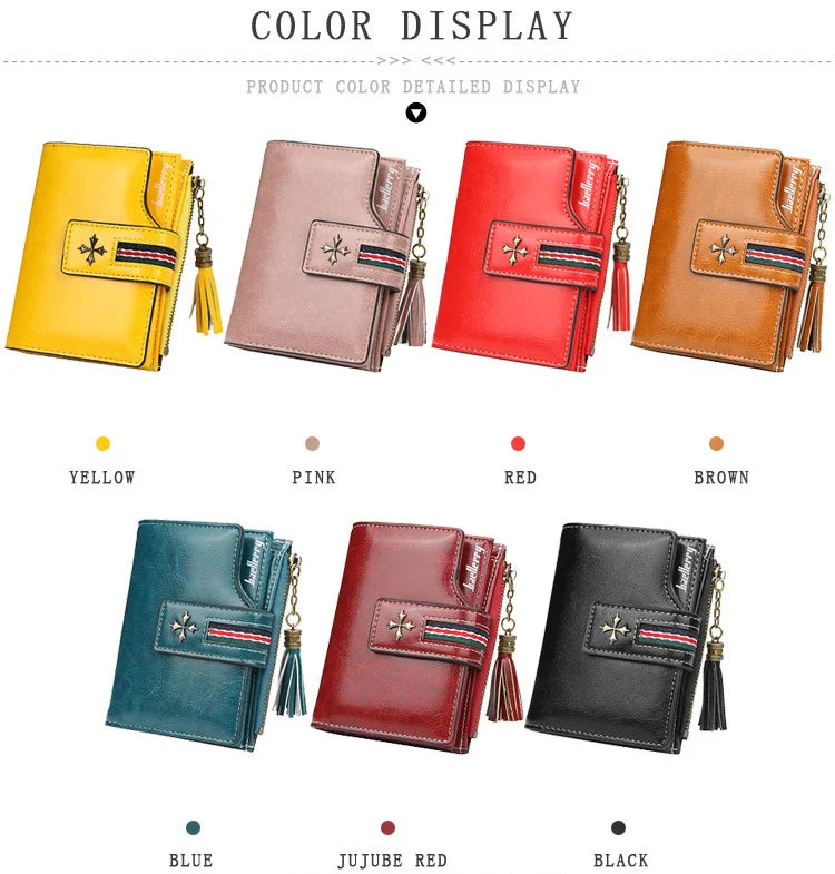 Fashion Small Leather Wallet for Women — Stylish Zipper & Hasp Card Holder, High-Quality Short Credit Card Purse