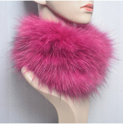 2025 Real Fox Fur Scarf and Headband – Luxury Winter Neck Warmer for Women, 100% Natural Fur, Elastic Ring Muffler