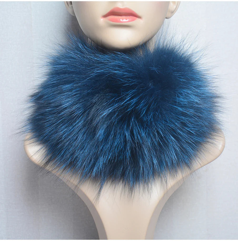 2025 Real Fox Fur Scarf and Headband – Luxury Winter Neck Warmer for Women, 100% Natural Fur, Elastic Ring Muffler