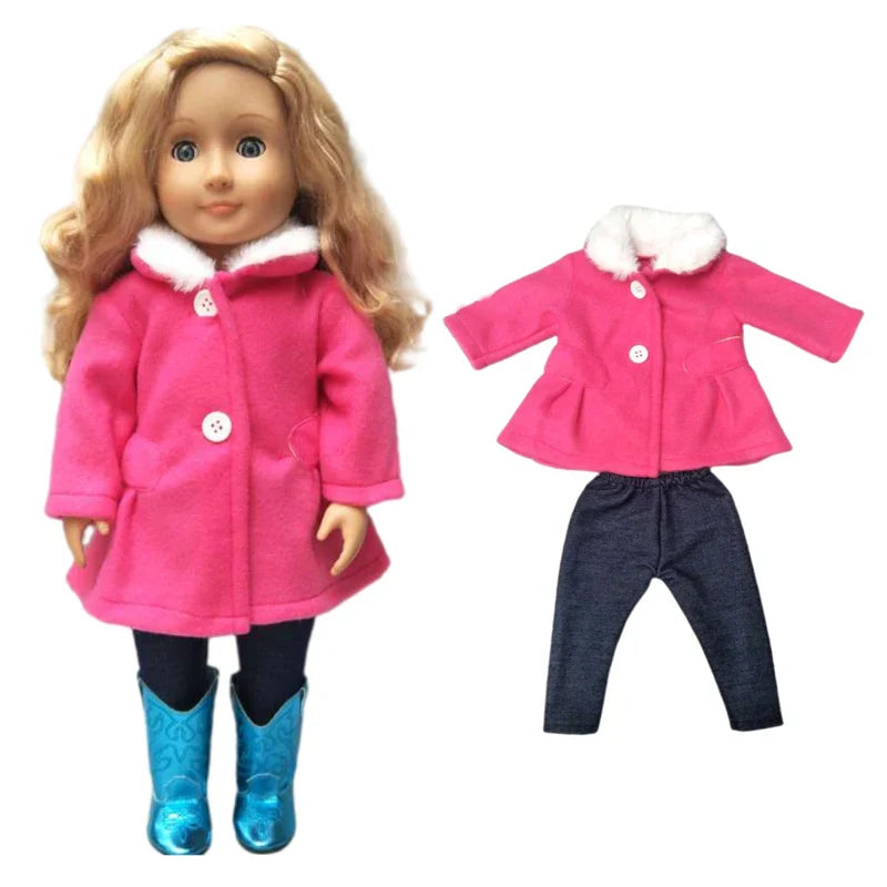 18-Inch American Girl Doll Clothes – Coat, Tights & Pants Outfit for Newborn & Baby Dolls