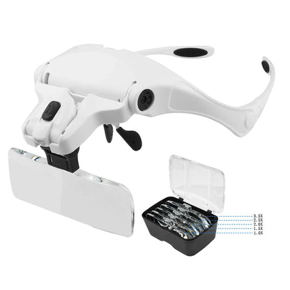 Adjustable Illuminated Magnifying Glass – 1.0X–3.5X Loupe with 2 Lights for Reading & Detail Work