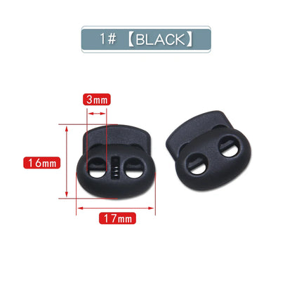 10pcs Plastic Cord Lock Stopper – Black Frost Toggle Clips for Shoelaces, Sportswear & DIY Bag Accessories