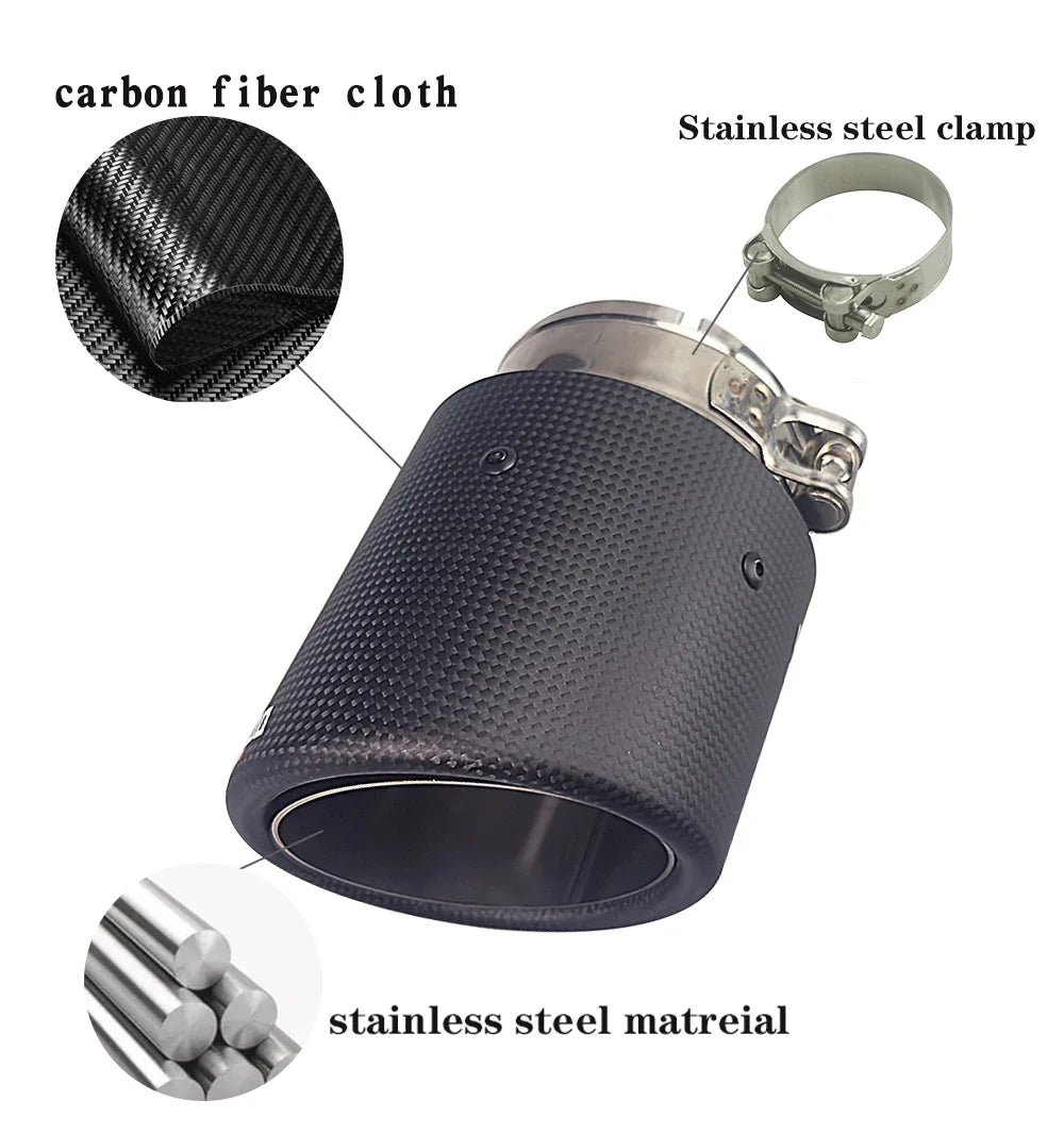 SUMSOO Carbon Fiber Exhaust Tail Tips — Decorative Modified Pipe for Mazda CX-3, CX-4, CX-5, Axela & Atenza