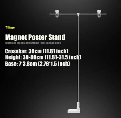 Adjustable T-Shape Photography Backdrop Stand – Background Frame Support System with Clamps for Video Studio