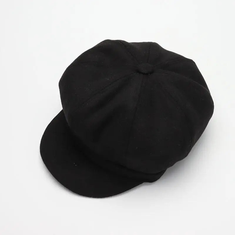 Autumn & Winter Wool Hats for Women – Solid Plain Octagonal Newsboy Cap & Casual Beret for Men & Ladies