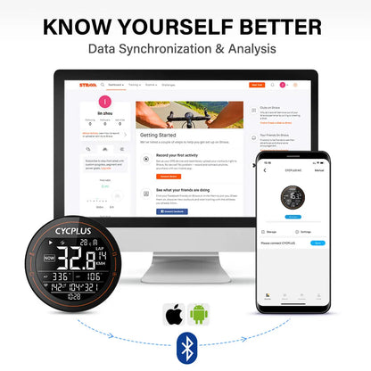 CYCPLUS M2 Wireless Bicycle Computer – ANT+ & Bluetooth GPS Speedometer, Waterproof Bike Cyclocomputer Accessories