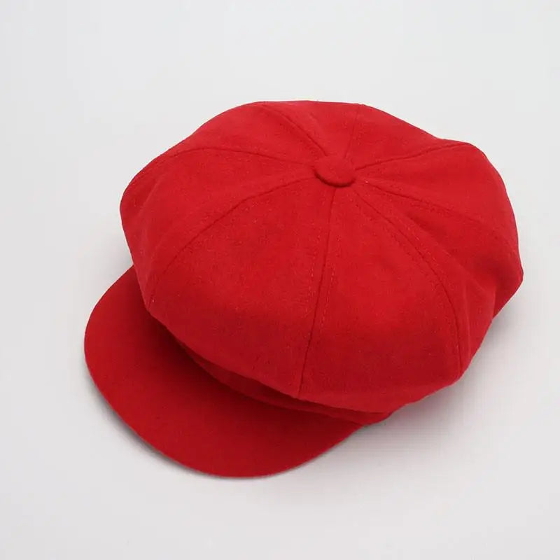 Autumn & Winter Wool Hats for Women – Solid Plain Octagonal Newsboy Cap & Casual Beret for Men & Ladies