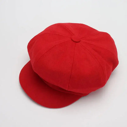 Autumn & Winter Wool Hats for Women – Solid Plain Octagonal Newsboy Cap & Casual Beret for Men & Ladies