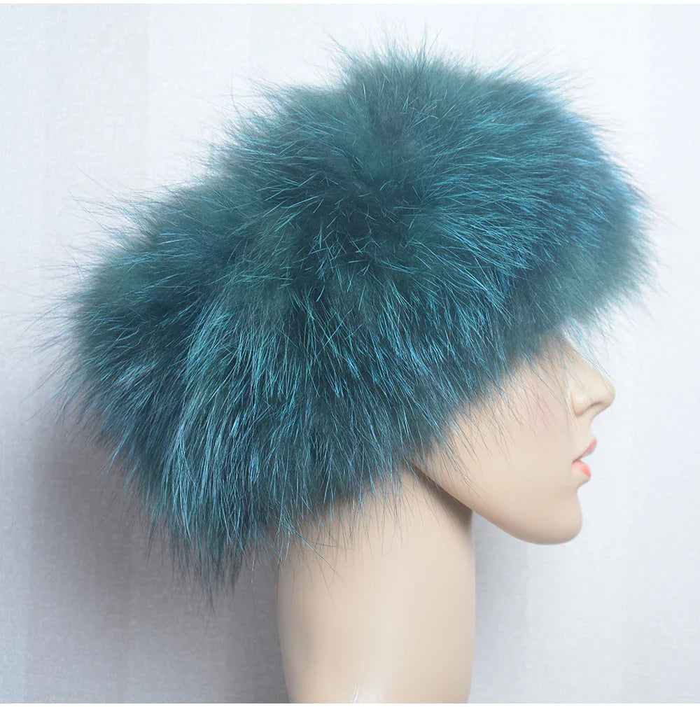 2025 Real Fox Fur Scarf and Headband – Luxury Winter Neck Warmer for Women, 100% Natural Fur, Elastic Ring Muffler