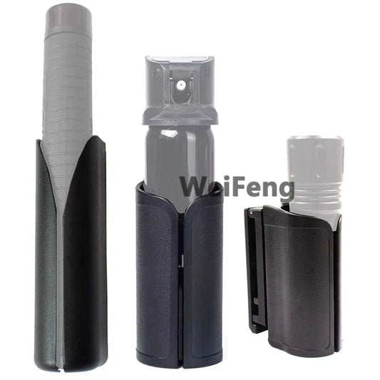 Tactical Polymer Spray Pouch - 360 Degree Rotating Open Top Holster for Flashlight, Baton, Mace & Multi Tool Storage