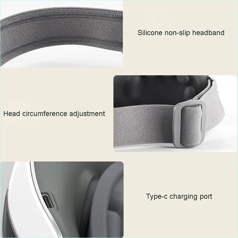 Electric Rotating Kneading Eye Massager | Warm Compress Therapy with Music for Eye Fatigue & Anti-Wrinkle