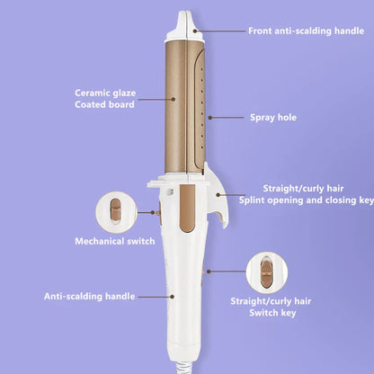 Professional Electric Hair Curler – 9-38mm Temperature Adjustable Curling Iron Wand with LCD Display