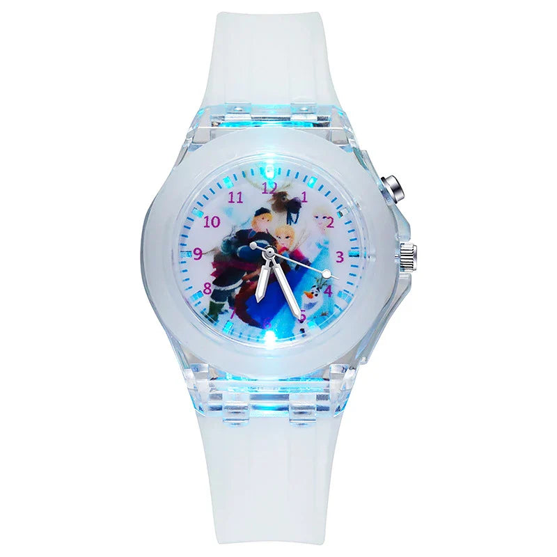 Disney Kids Watch for Girls – Princess Elsa Frozen 2 Silicone Strap, Flash Light, Children’s Clock, Reloj Infantil