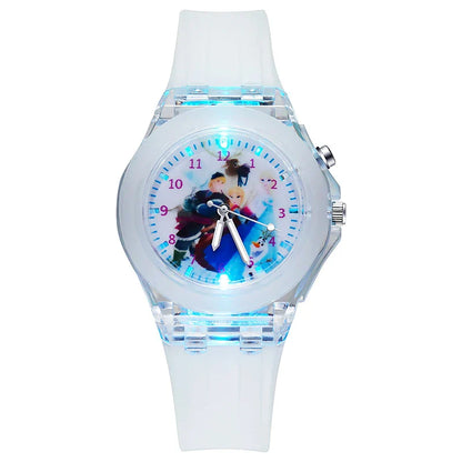 Disney Kids Watch for Girls – Princess Elsa Frozen 2 Silicone Strap, Flash Light, Children’s Clock, Reloj Infantil