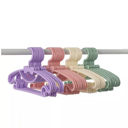 10pcs Kids Clothes Hanger Set - Portable Plastic Windproof Racks, Children's Coat Hangers, Baby Clothing Organizers for Display