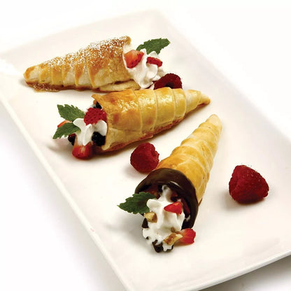Premium Stainless Steel Baking Cones Set - 6/12/24 Piece Horn Pastry Roll Cake Mold Kit for Spiral Baked Croissants, Cookies, and Desserts - ZXH