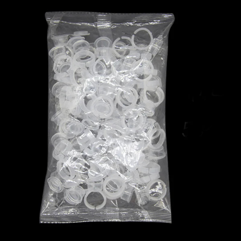 50pcs Disposable Tattoo Ink Ring Cups — Microblading & Permanent Makeup Pigment Tool Accessories