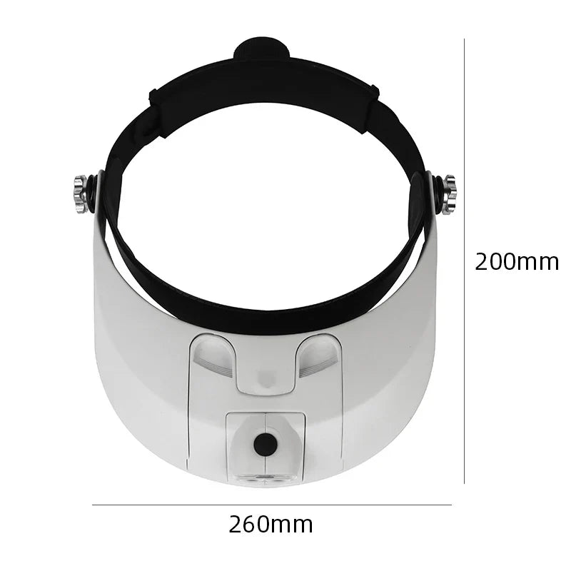 LED Headband Magnifier — Professional Loupe Glasses for Jewelry, Watch & Electronic Repair with 1X–3.5X Lenses