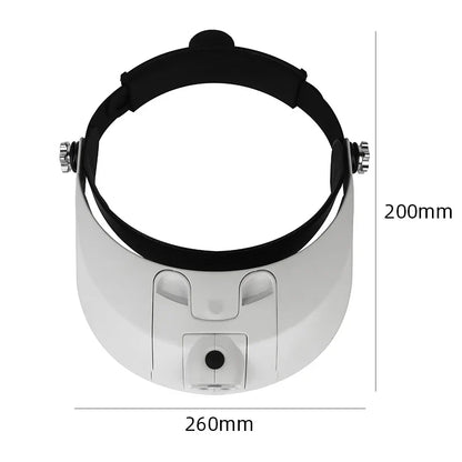 LED Headband Magnifier — Professional Loupe Glasses for Jewelry, Watch & Electronic Repair with 1X–3.5X Lenses